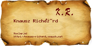 Knausz Richárd névjegykártya