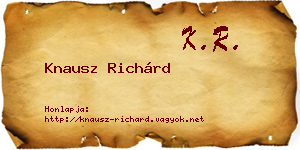 Knausz Richárd névjegykártya