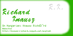 richard knausz business card